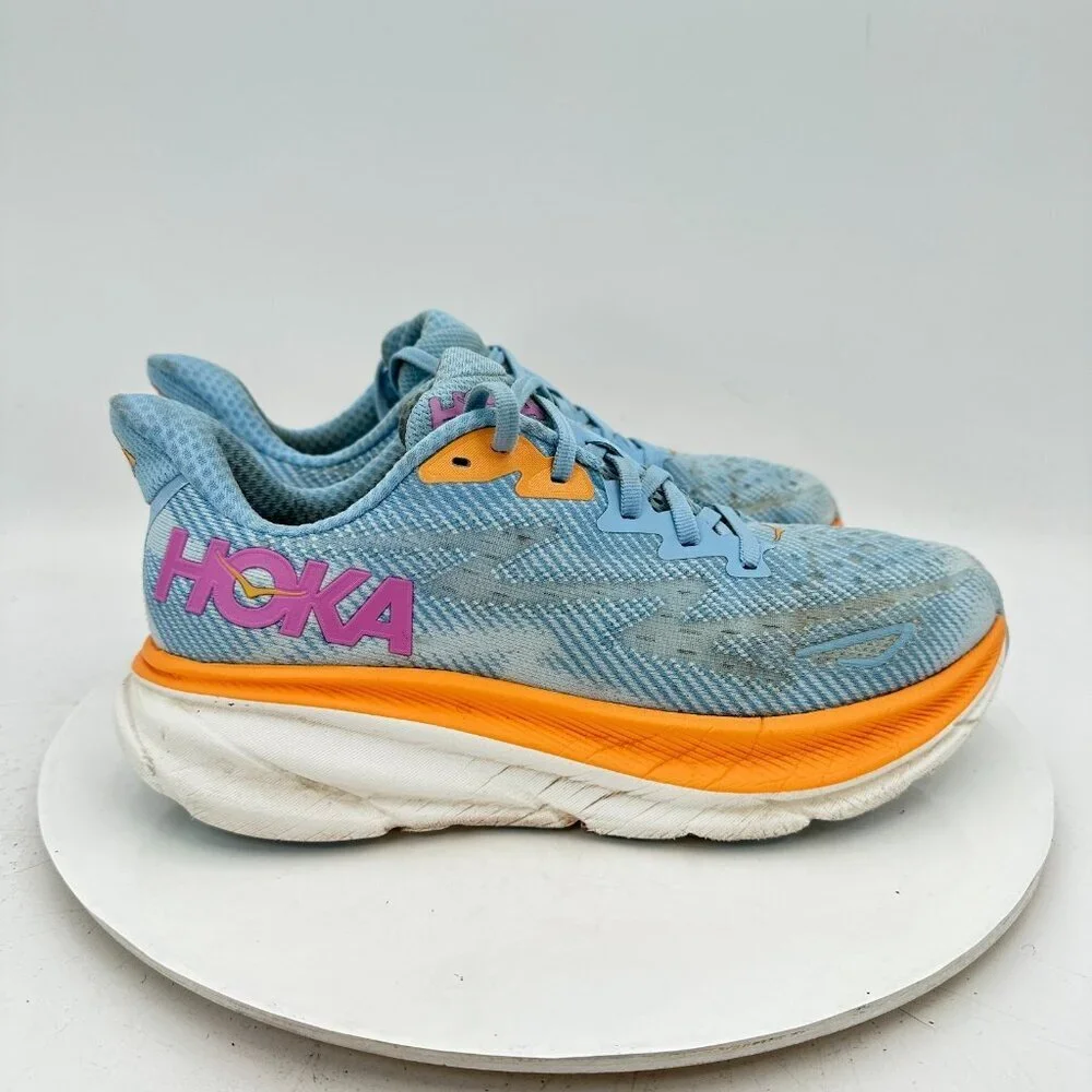 Hoka One One Clifton 9 Women Size 8B 1127896-ABIW Airy Blue Ice Water Shoes - Picture 4 of 11